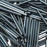 30mm Czech Bugle Beads Metallic Gunmetal 25g Bag