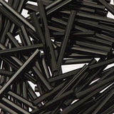 30mm Czech Bugle Beads Opaque Black 25g Bag
