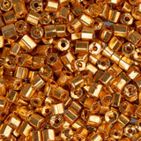 10/0 Czech 2 Cut Seed Beads Metallic Gold 22g