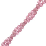 Cat Eye Beads 6mm Pink 14-15" Strand