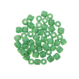 *Glass Tile Beads Opaque Medium Green 50/pk