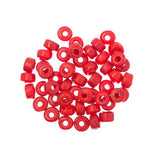 Glass Crow/Pony Beads 6x4mm Red 50/pk
