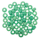 Perles Poney en Verre Opaque Vert Moyen 50/pqt