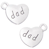 Dad Heart Metal Charm 13x15mm 5/pk