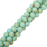 Turquoise Beads 8mm Round (Synthetic/Dyed) 15-16" Strand