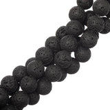 Lava Rock Black Beads 10mm Round (Natural) 15-16" Strand