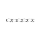 Chain Curb 4x7mm Links Rhodium 1m
