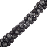 Snowflake Obsidian Beads 6mm Round (Natural) 15-16" Strand