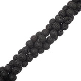 Lava Rock Black Beads 6mm Round (Natural) 15-16" Strand