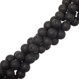Lava Rock Black Beads 8mm Round (Natural) 15-16" Strand