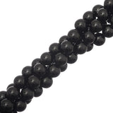 Black Onyx Beads 8mm Round Grade A (Natural) 15-16" Strand