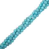 Turquoise Blue Beads 4mm Round (Synthetic/Dyed) 15-16" Strand