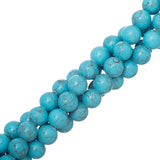 Turquoise Blue Beads 8mm Round (Synthetic/Dyed) 15-16" Strand
