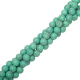 Turquoise Green Beads 6mm Round (Synthetic/Dyed) 15-16" Strand