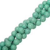 Turquoise Green Beads 8mm Round (Synthetic/Dyed) 15-16" Strand