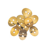 *Button Metal Oval 10x14mm Gold 10/pk