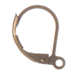 Lever Back Ear Wire 15mm Antique Brass 50/pk