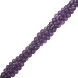 Amethyst Beads 4mm Round Grade AB (Natural) 15-16" Strand