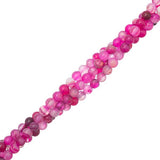 Striped Agate Fuchsia Beads 4mm Round (Natural/Dyed) 15-16" Strand