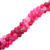Striped Agate Fuchsia Beads 6mm Round (Natural/Dyed) 15-16" Strand