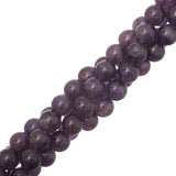 Amethyst Beads 8mm Round Grade AB (Natural) 15-16" Strand