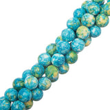 Ocean White Jade Beads 8mm Round (Synthetic/Dyed) 15-16" Strand