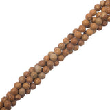 Wood Lace Agate Beads 4mm Round (Natural) 15-16" Strand