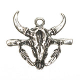 Bull Skull Metal Pendant 31x28mm 1/pk