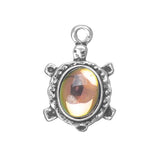 Turtle Metal Charm w/Multi Colour Stone 1/pk