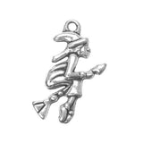 Witch Metal Pendant 25x14mm 5/pk