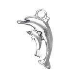 Double Dolphin Metal Pendant 1/pk
