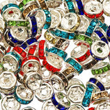 Rhinestone Spacers 6mm Silver / Mixed 100/pk