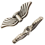Metal Angel Wing Beads 21mm Antique Silver 25/pk