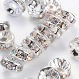 Rhinestone Spacers 8mm Silver / Crystal 100/pk