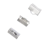 10mm Silver Ribbon Ends 10/pk