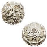 Rhinestone Beads 10mm Silver & Crystal 10/pk