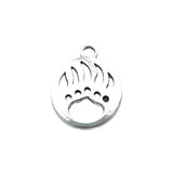 Bear Paw Pendant 30x22mm Antique Silver 5/pk