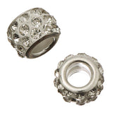 European Rhinestone Beads 12mm White 5/pk