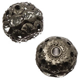Rhinestone Beads 10mm Gunmetal & Crystal 10/pk