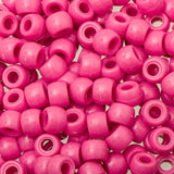 Crow Plastic Beads 9x6mm Opaque Hot Pink 100/pk