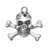 Skull & Bones Metal Pendant 22x22mm 5/pk