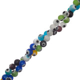 Evil Eye Round Glass Beads 6mm Multi Mix 15" Strand