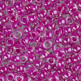 8/0 Miyuki Seed Beads #0209 Fuchsia Lined Crystal 22g