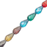 Chinese Crystal Drop 10x15mm Multi AB 16" Strand