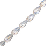 Chinese Crystal Drop 10x15mm Crystal AB 30" Strand