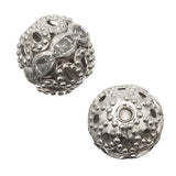 Rhinestone Beads 10mm Nickel & Crystal 10/pk