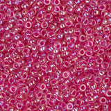 15/0 Miyuki Seed Beads #0355 Crystal Hot Pink Lined AB 22g