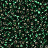 11/0 Miyuki Seed Beads #27 Silver Lined Dark Emerald 24g