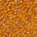 11/0 Czech Seed Beads #34949 Transparent AB Orange 23g