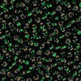 11/0 Czech Seed Beads #34981 Silver Lined Dark Green 23g